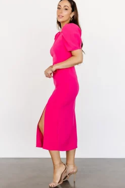 Online Baltic Born Younge Puff Sleeve Midi Dress | Pink