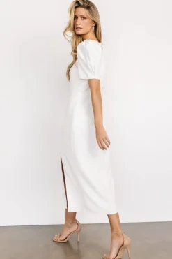 Discount Baltic Born Younge Puff Sleeve Midi Dress | Off White