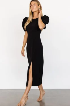 Fashion Baltic Born Younge Puff Sleeve Midi Dress | Black