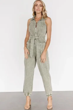 Discount Baltic Born Zahara Sleeveless Jumpsuit | Washed Olive