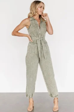 Discount Baltic Born Zahara Sleeveless Jumpsuit | Washed Olive