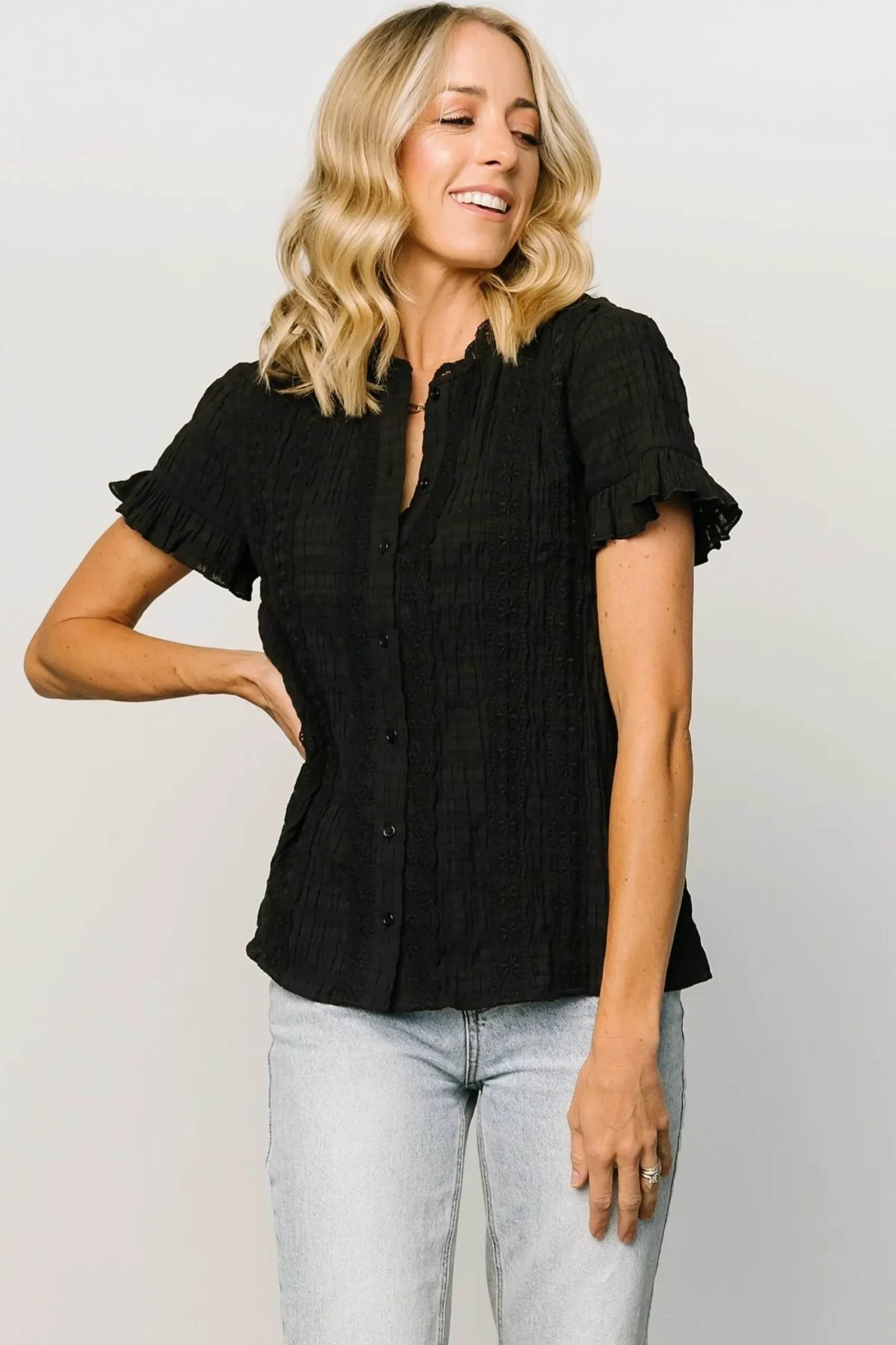 Discount Baltic Born Zara Lace Top | Black