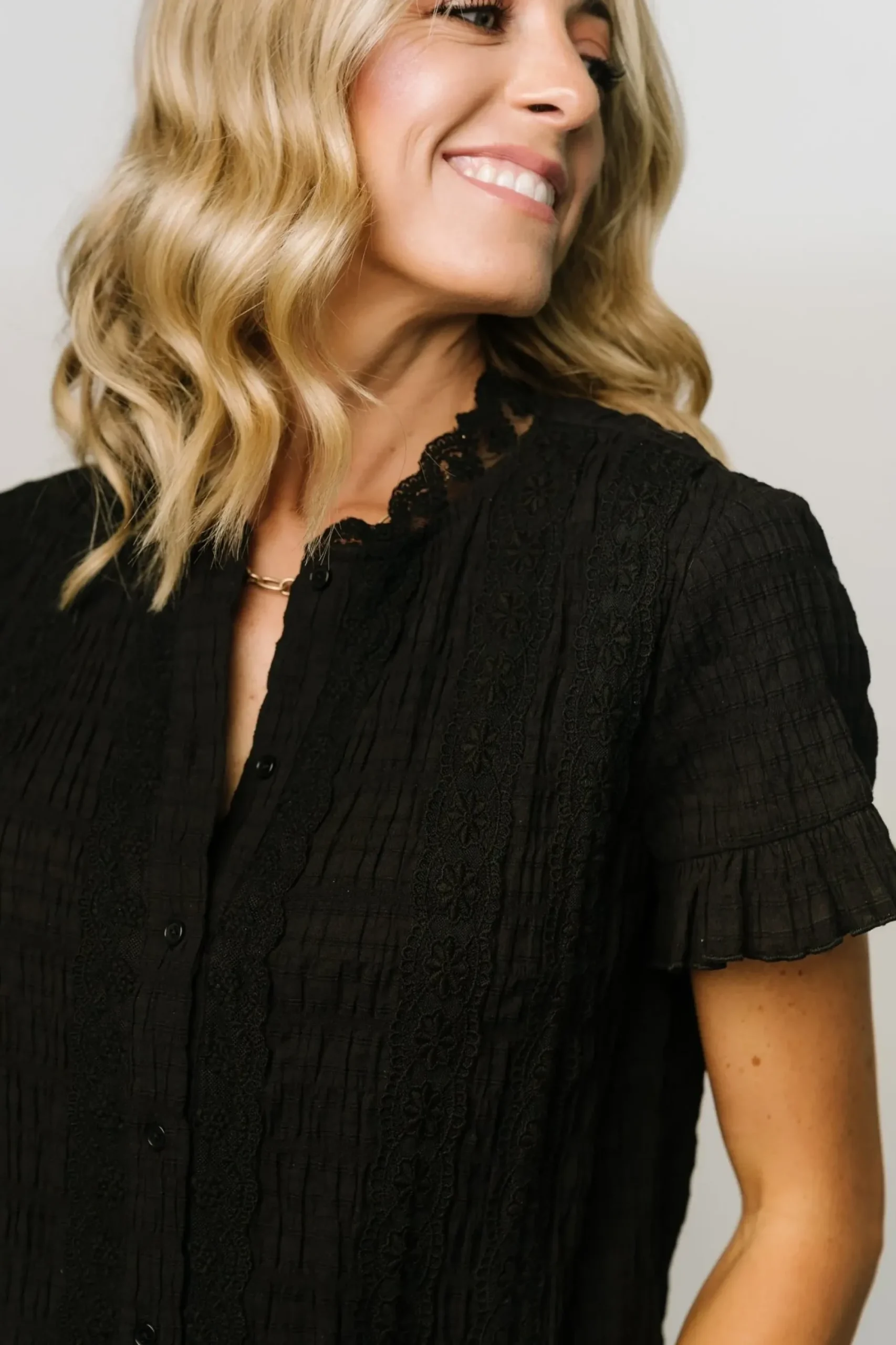 Discount Baltic Born Zara Lace Top | Black