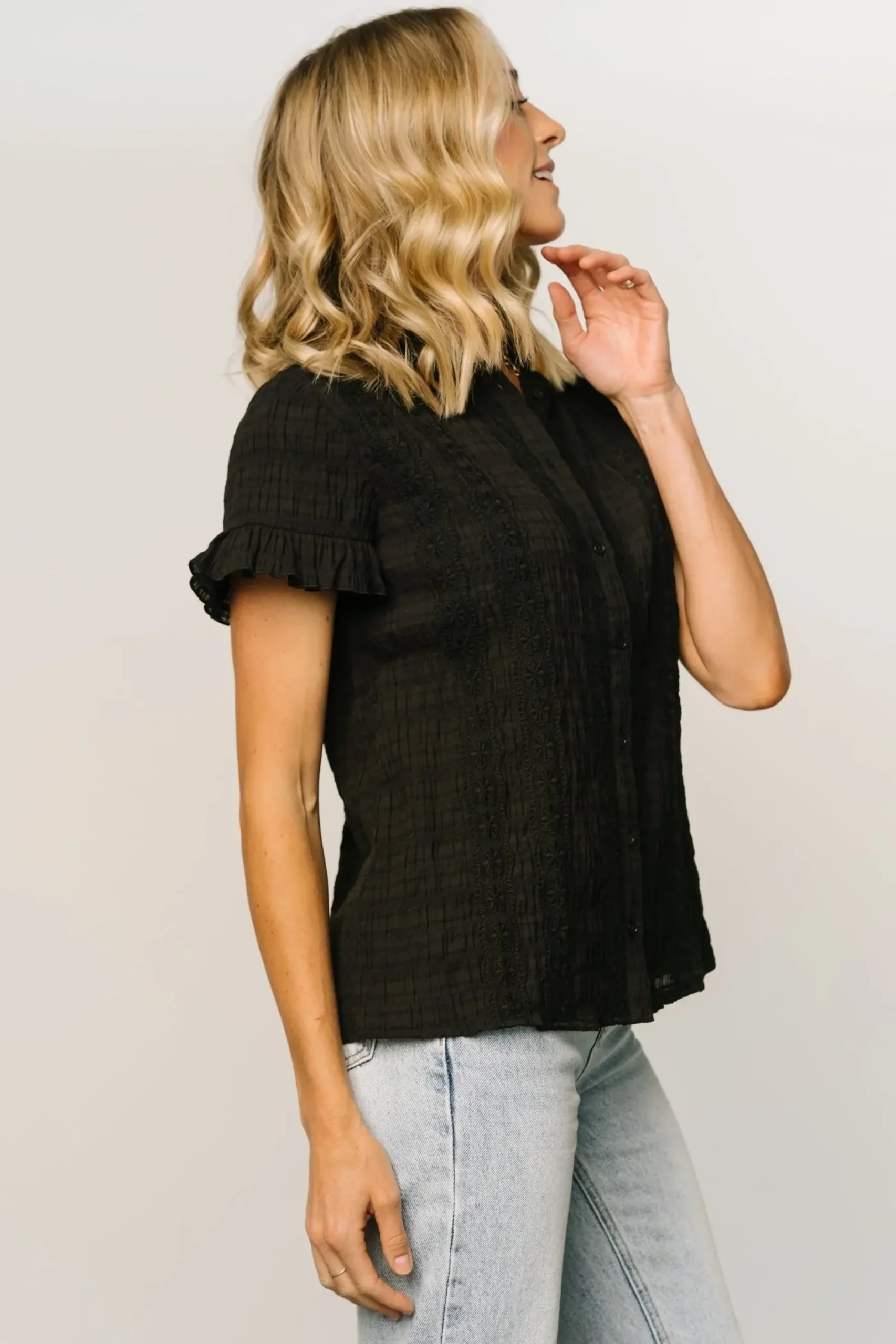 Discount Baltic Born Zara Lace Top | Black