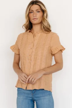 Clearance Baltic Born Zara Lace Top | Camel