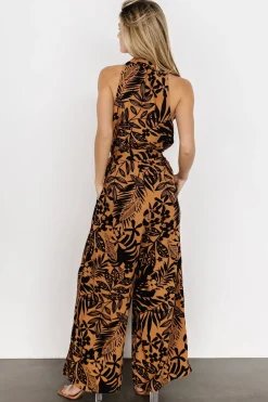 Fashion Baltic Born Zendaya Jumpsuit | Camel + Black Print