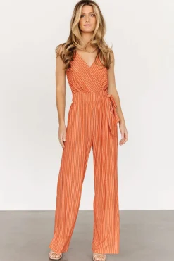New Baltic Born Zuri Tank Jumpsuit | Burnt Orange Stripe
