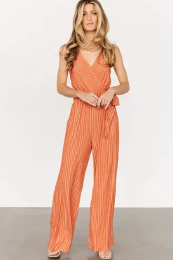 New Baltic Born Zuri Tank Jumpsuit | Burnt Orange Stripe