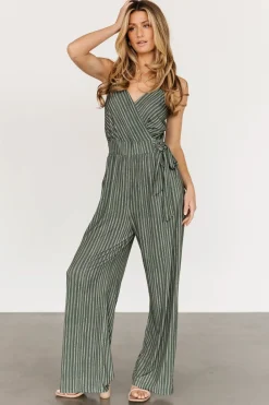 Outlet Baltic Born Zuri Tank Jumpsuit | Olive Stripe