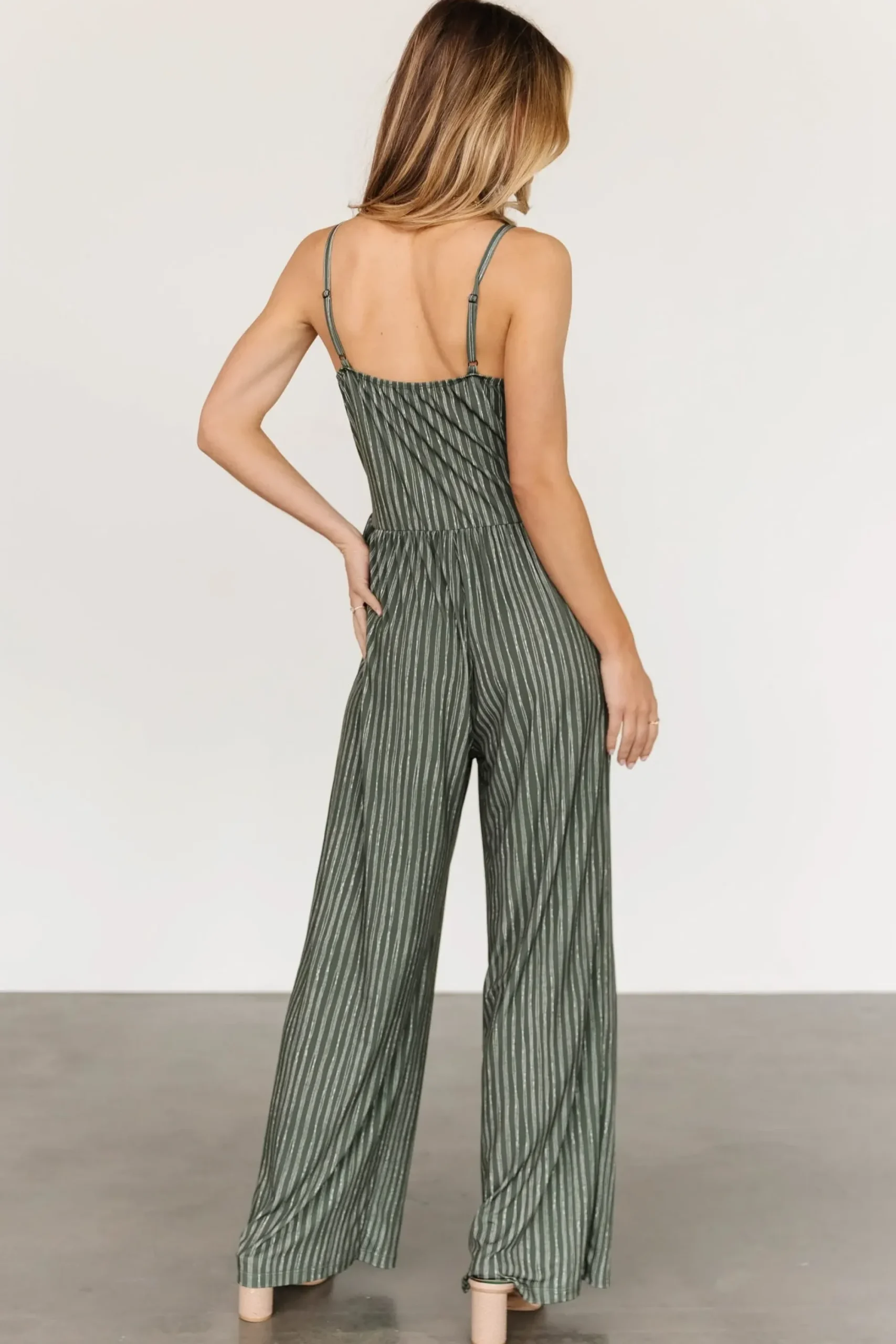 Outlet Baltic Born Zuri Tank Jumpsuit | Olive Stripe